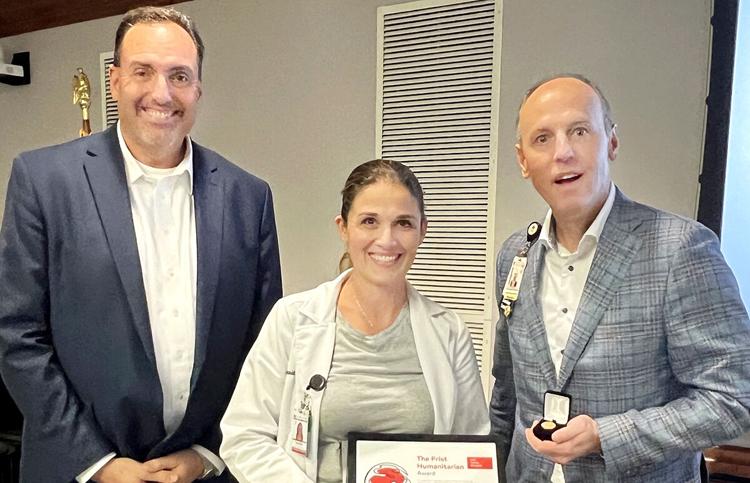 Jennifer Neel being recognized with the 2024 Frist Humanitarian Physician Award