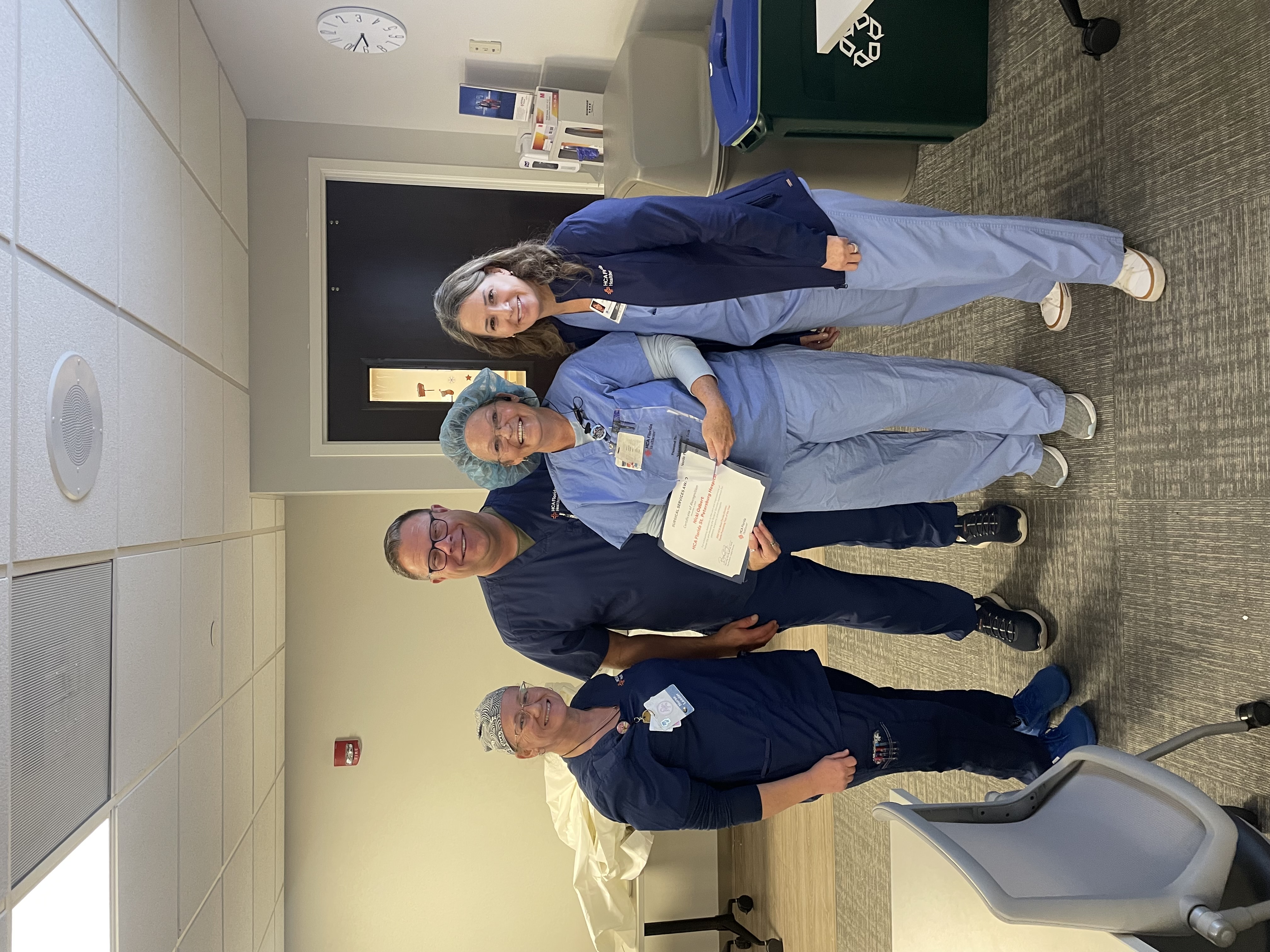 Nicki Odbert onsite being presented with the Sterile Processing Tech of the Year award by HCA West Florida