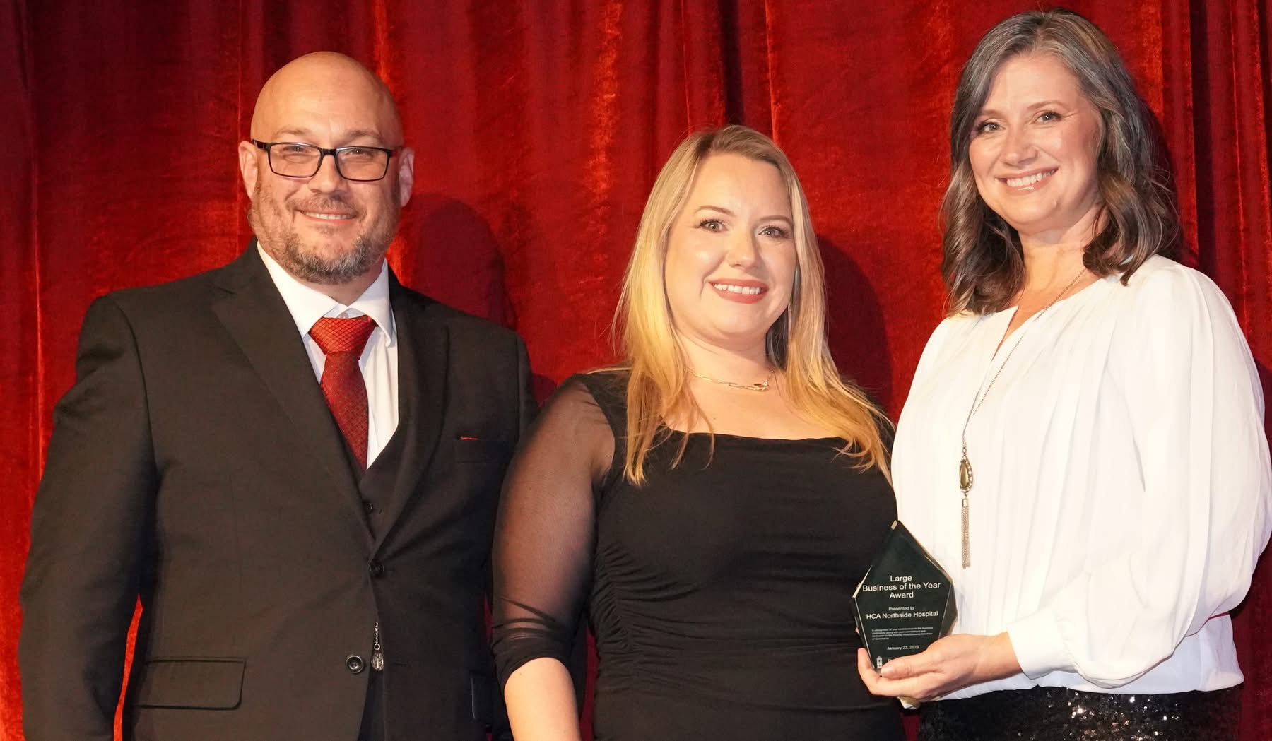 Receiving an award at a ceremony.