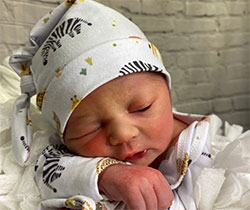 Newborn baby Spencer sleeping.