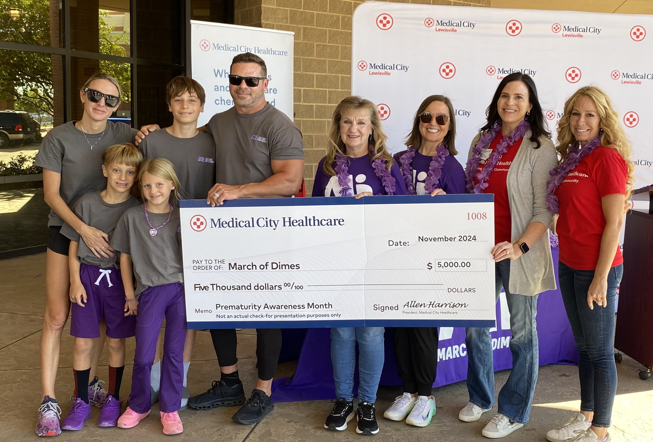 March Of Dimes check presentation.