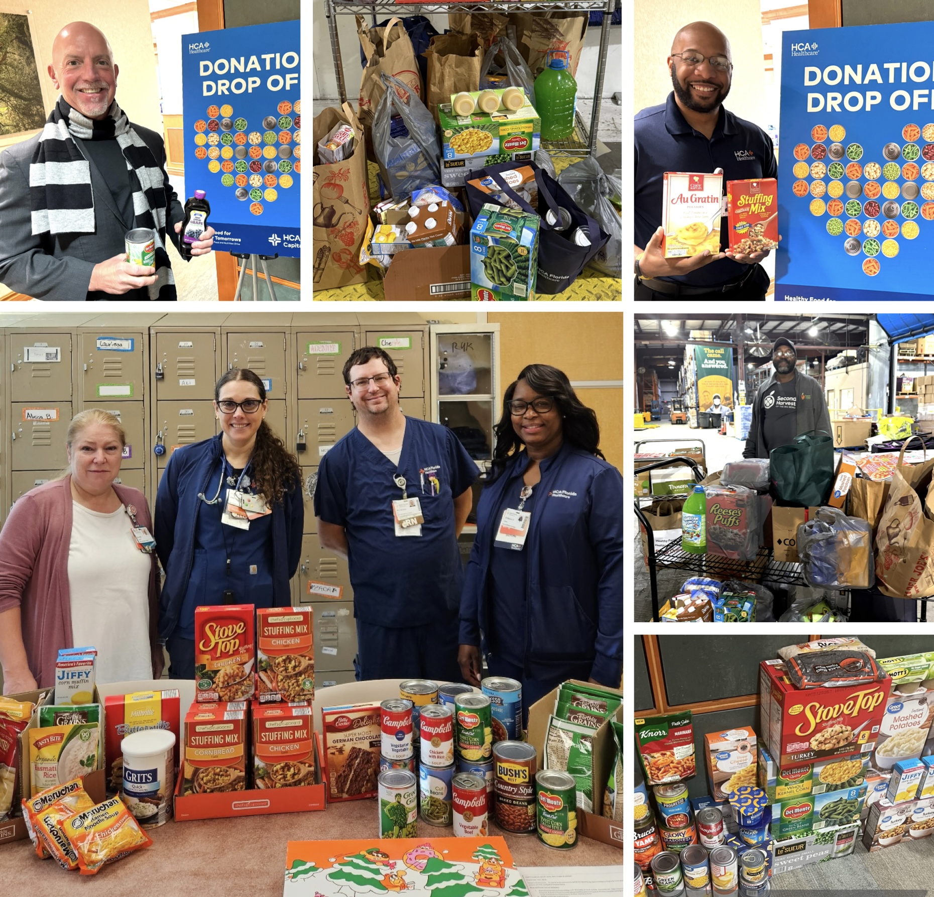 Group of People from HCA Florida Capital Hospital - donating food items during the recent food drive.