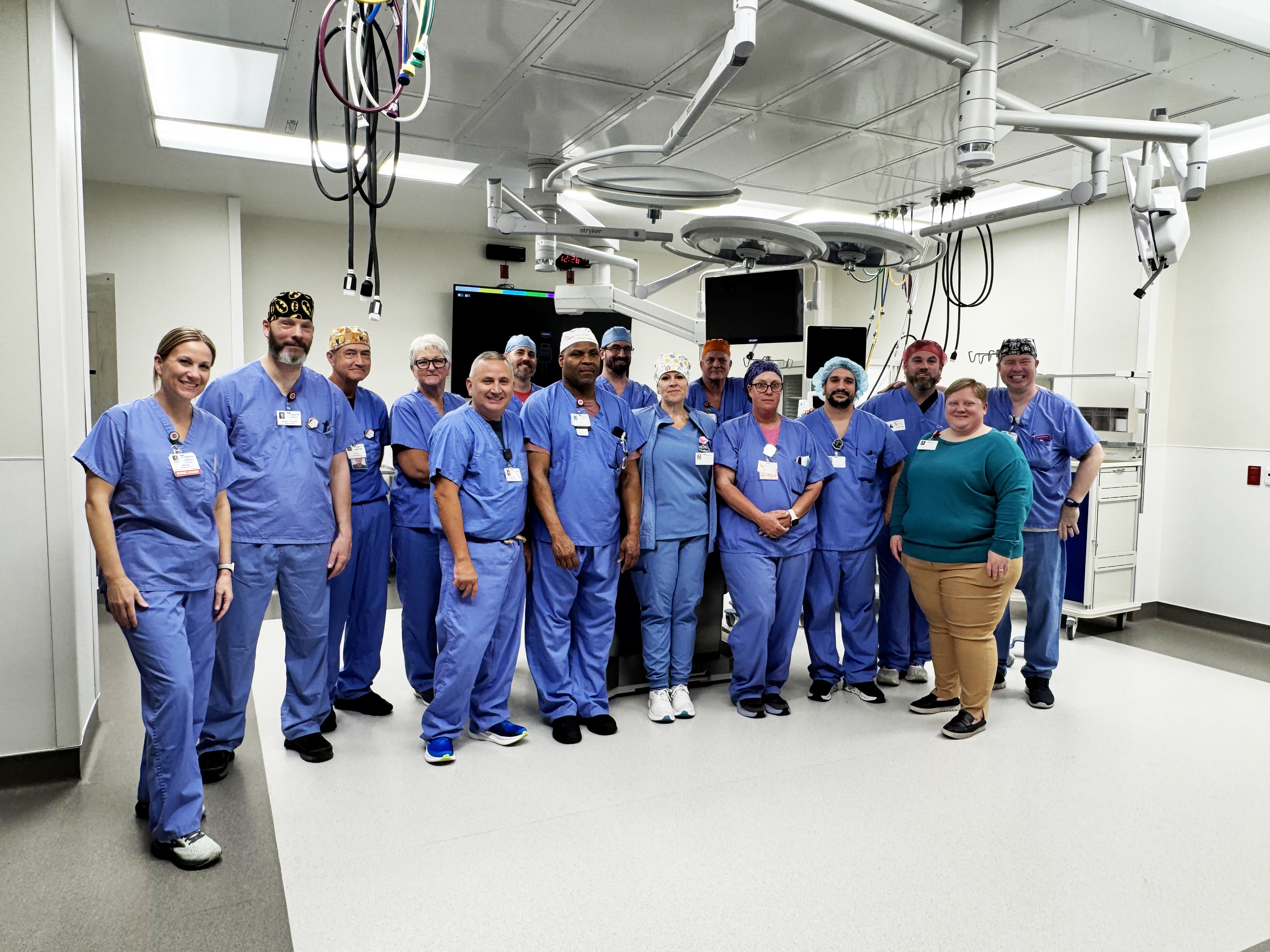 Surgical team gathers in the new operating room space at Medical City Fort Worth.