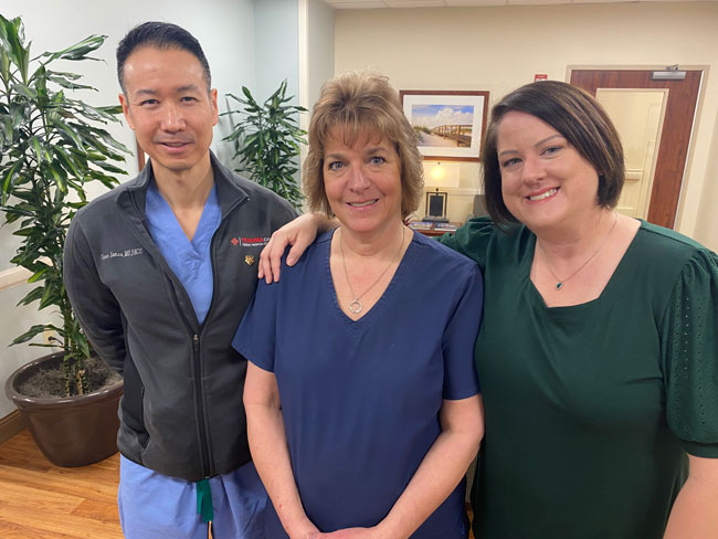 Seon Jones, MD, Michelle Houck, RN, TCRN, Jenni Kellams, RN, Trident Health Trauam Director