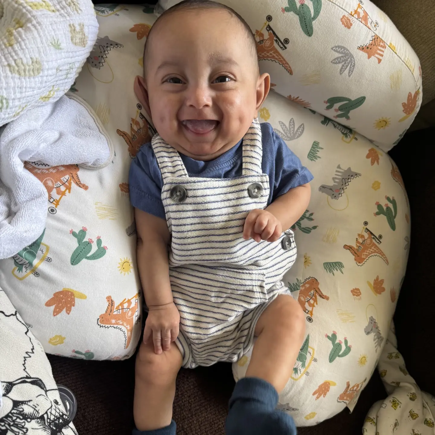 Baby Jordan in crib.