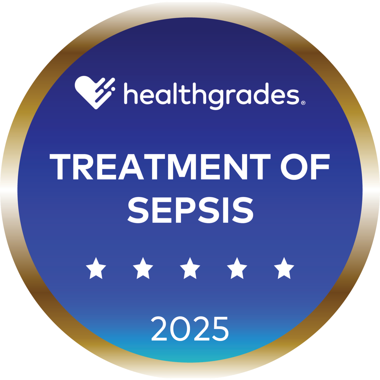 Healthgrades 2025 treatment of sepsis 5-star badge