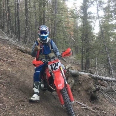  Jim Morris on his dirt bike.