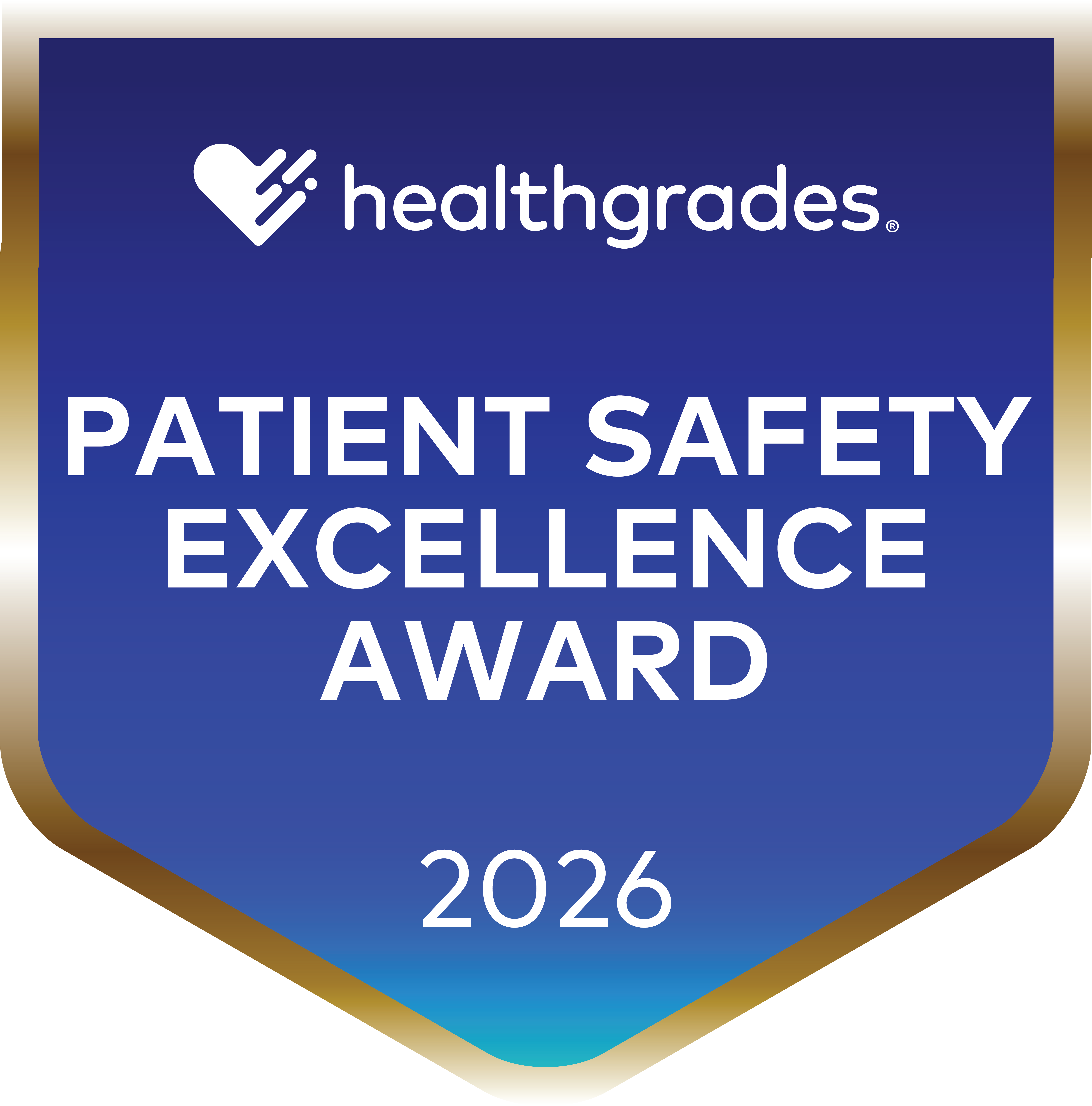Healthgrades Patient Safety Excellence 2026 award logo.