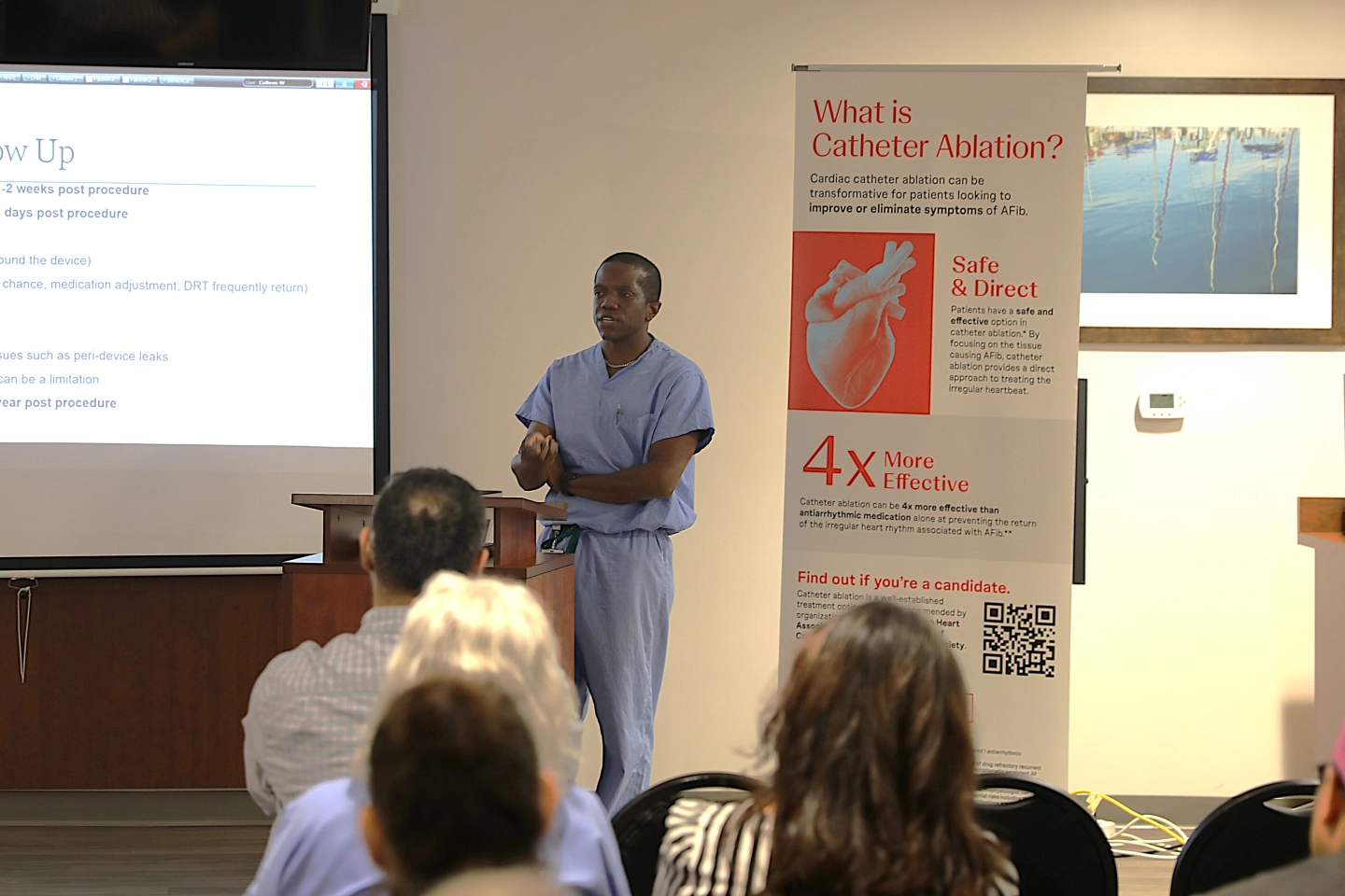 Dr. Jones delivers a presentation.