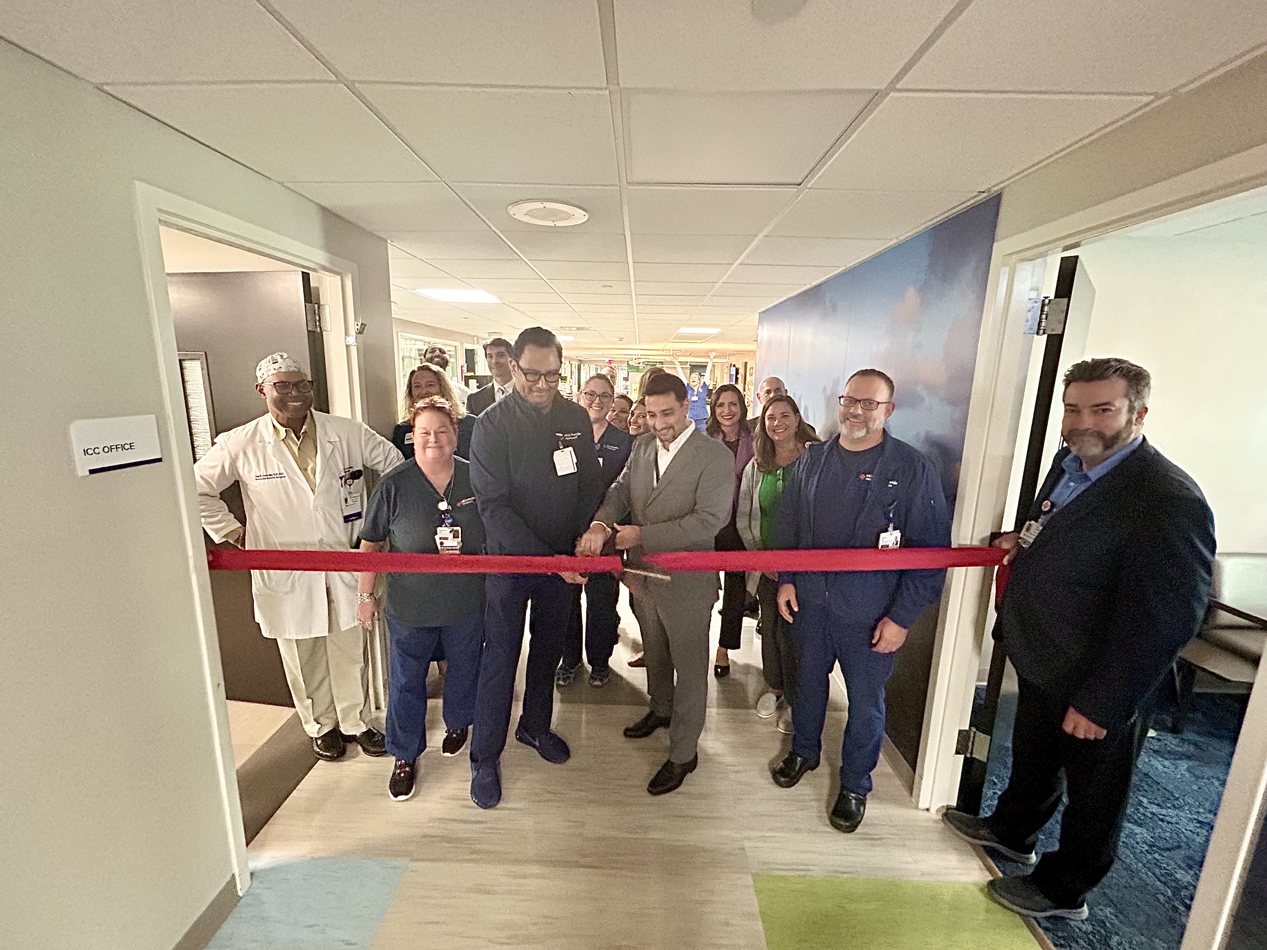Ribbon-cutting ceremony at the opening of the new Progressive Care Unit (PCU) at HCA Florida St. Petersburg Hospital.