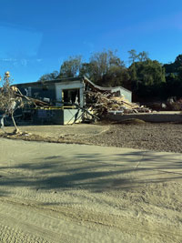 A damaged building in Asheville, North Carolina, following Hurricane Helene.