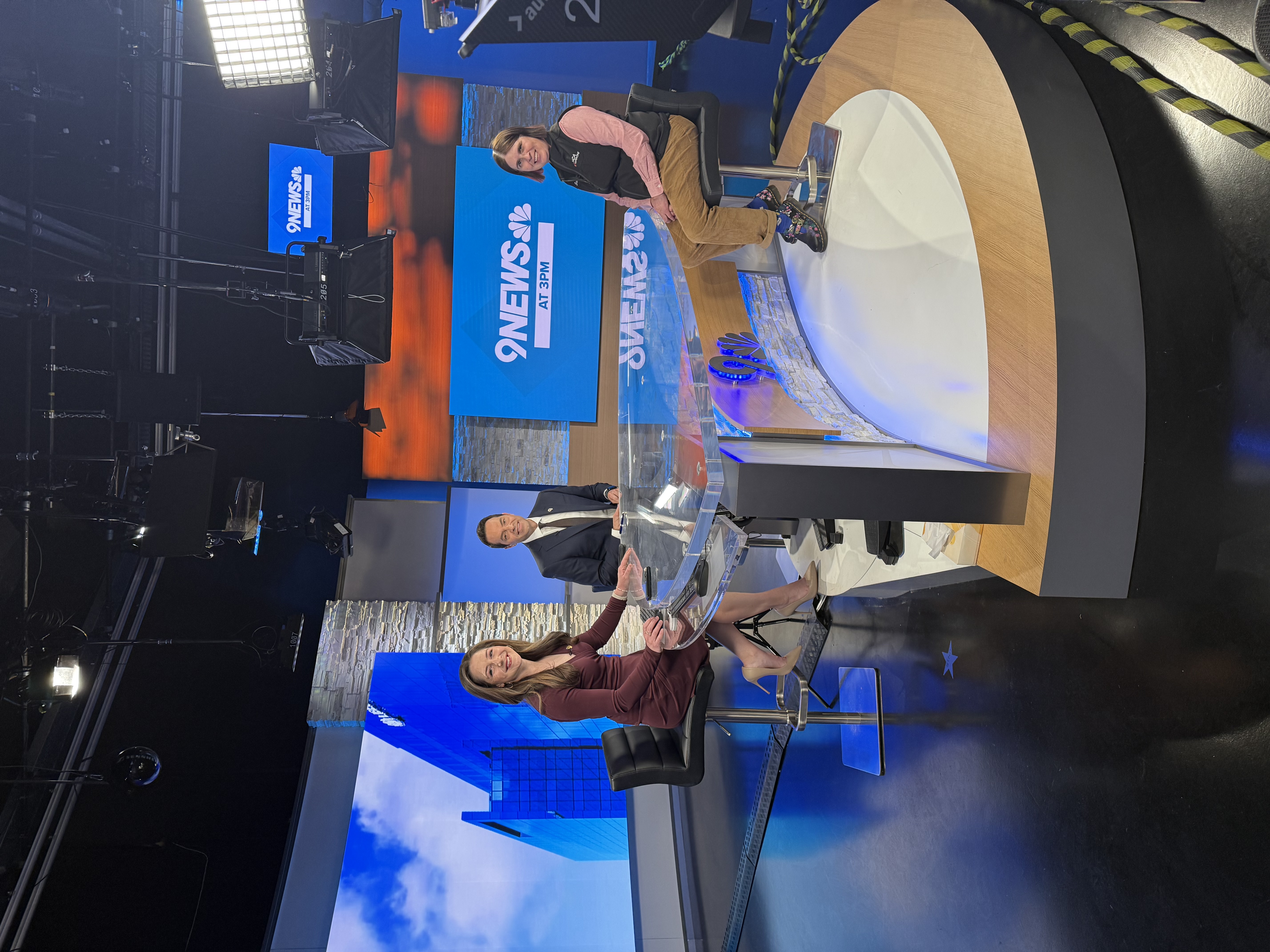 Missy Anderson on the set of 9News