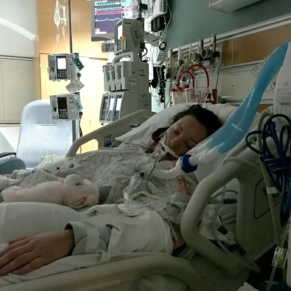 Stephanie Wasson in ICU bed
