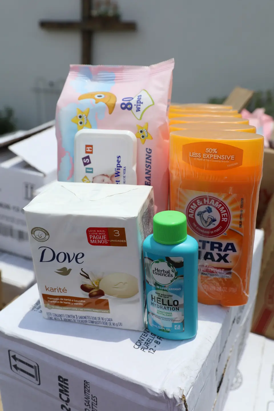 Personal hygiene items donated to Interfaith Emergency Services.