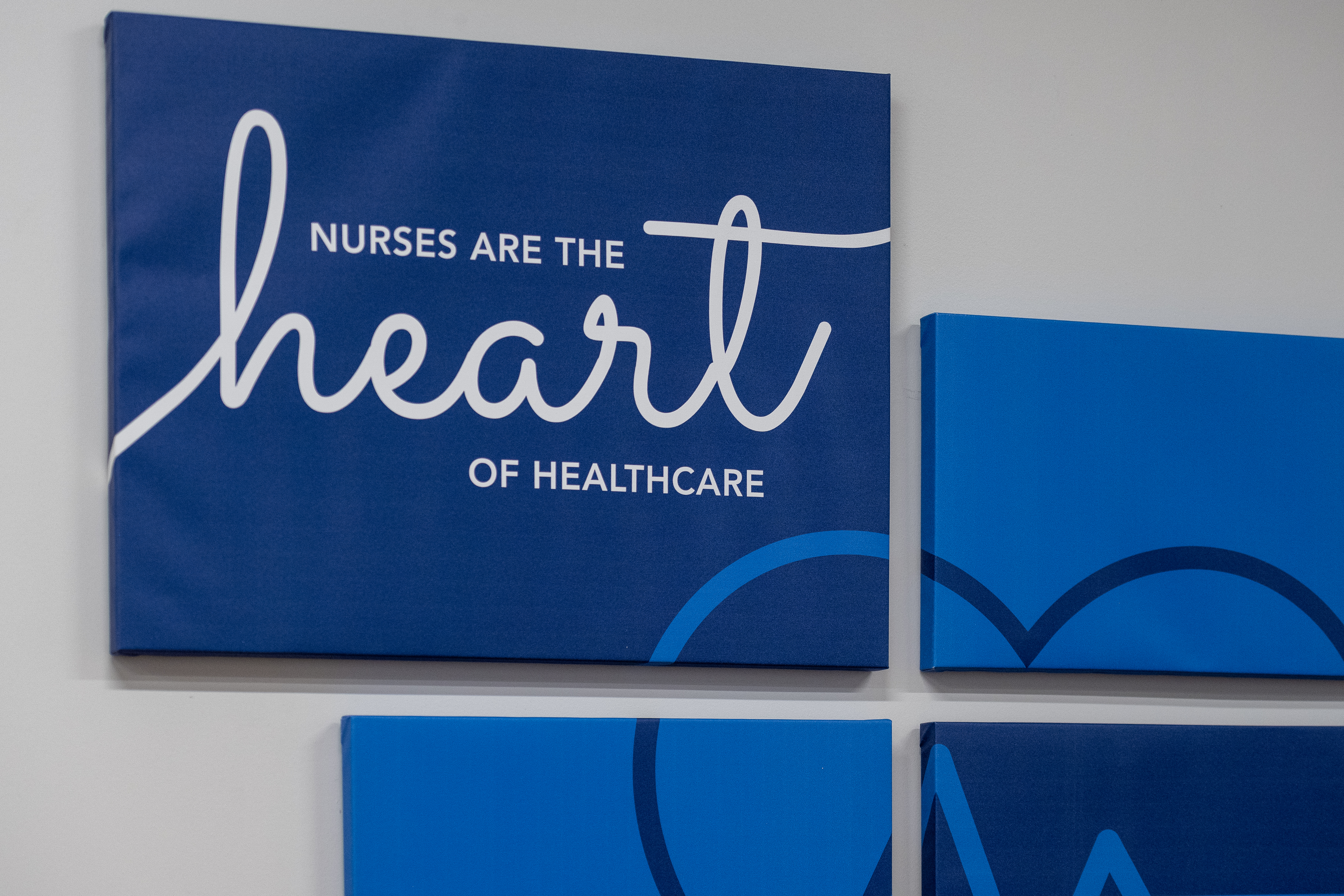 Artwork that says "nurses are the heart of healthcare"