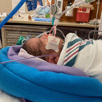 Baby Jayden in the NICU.