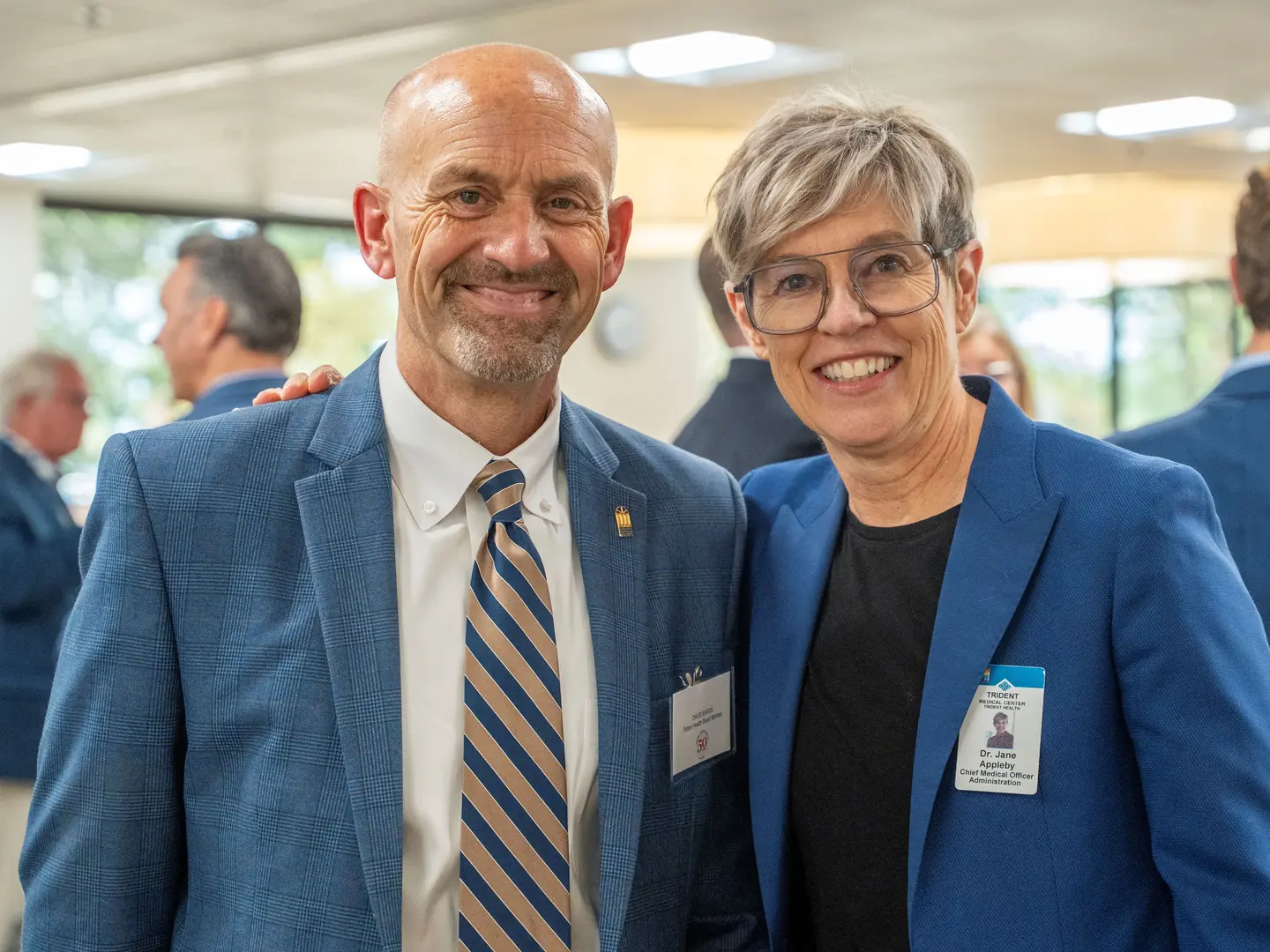 (l-r) Trident Health Board of Trustees Chair and Vice President of Development for Charleston Southern University David Baggs and Trident Health Chief Medical Officer Jane Appleby, MD.