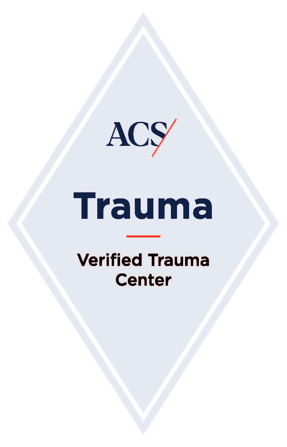 American College of Surgeons (ACS) Trauama Verified Trauma Center award logo.