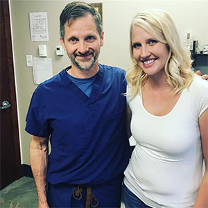 Brooke Lindsay poses with Dr. James Pingree to her left