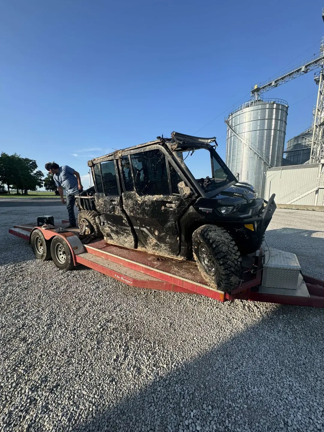 a crashed UTV that Bo Bryant was driving in his accident