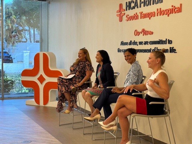 panel moderator Bridgette Bello, Dr. Rosebel Monteiro, Dr. Rashmi Roy, and Dr. Jessica Stine