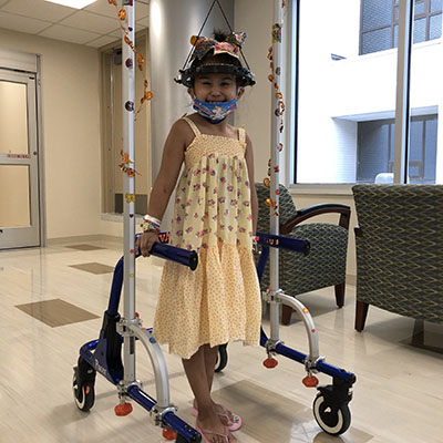 Anabela Salas with a walker.