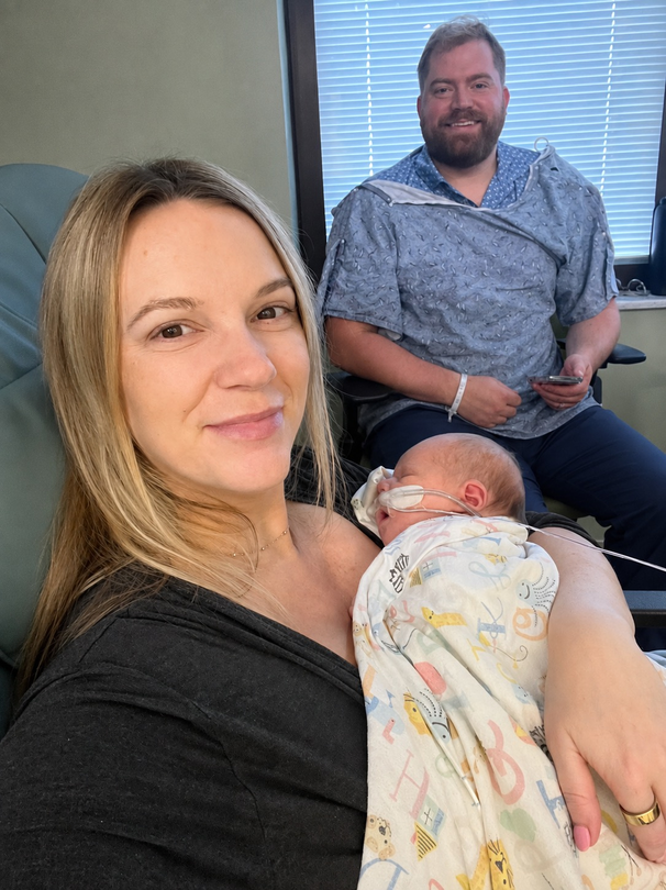 Jordan and her husband, with Tatum