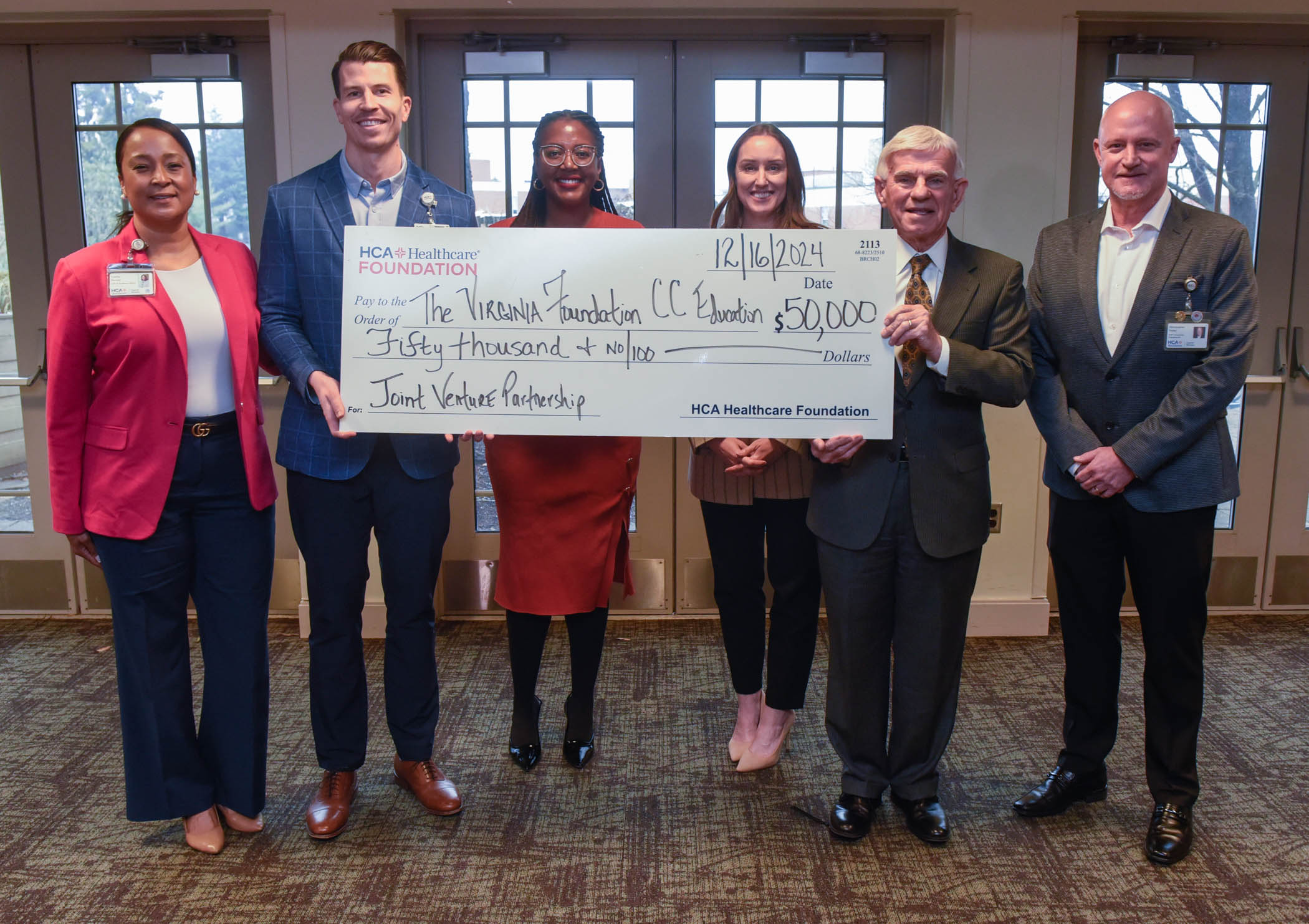 HCA Virginia HCA Healthcare Foundation’s Healthier Tomorrow Fund presenting $50,000 grant to expand access to healthcare education