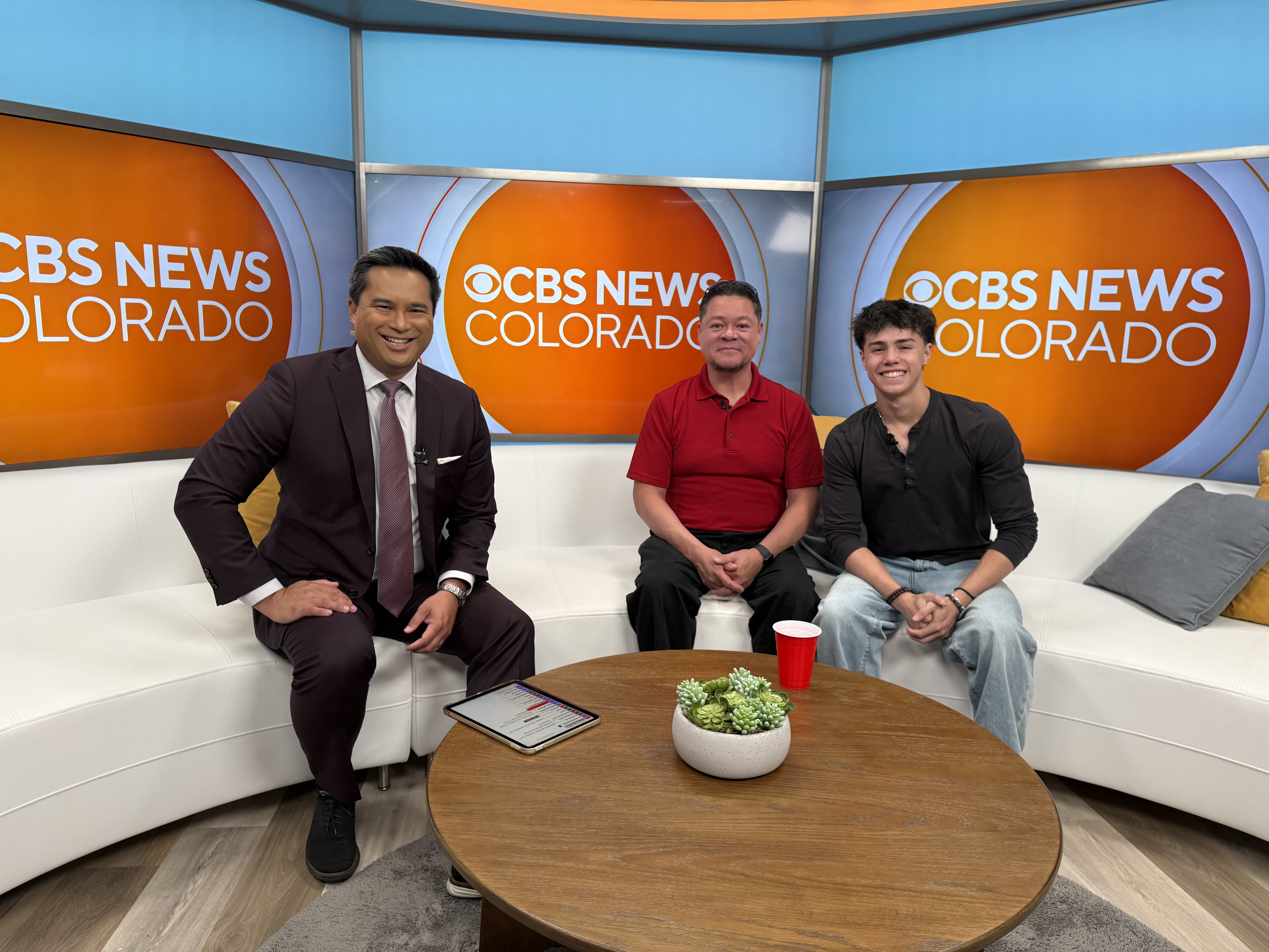 Josh Cervantes on the set of CBS News Colorado