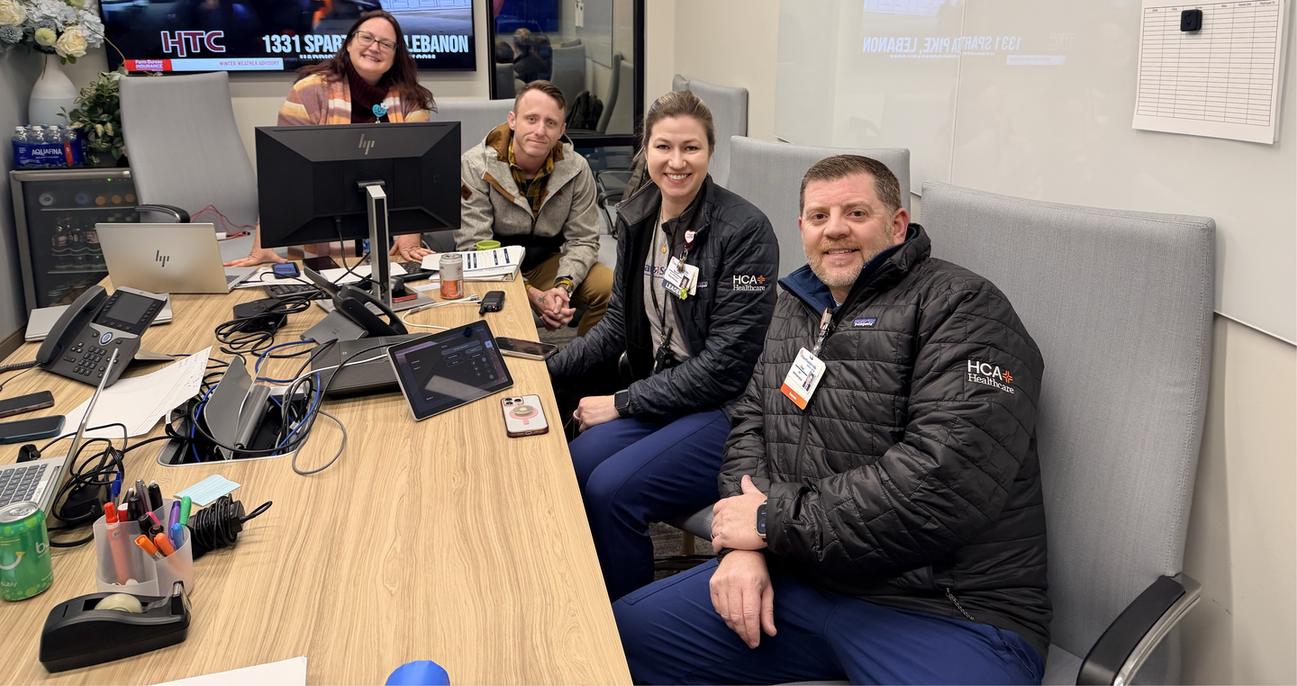 TriStar Southern Hills incident command center hard at work during Winter Storm Fern-cut.
