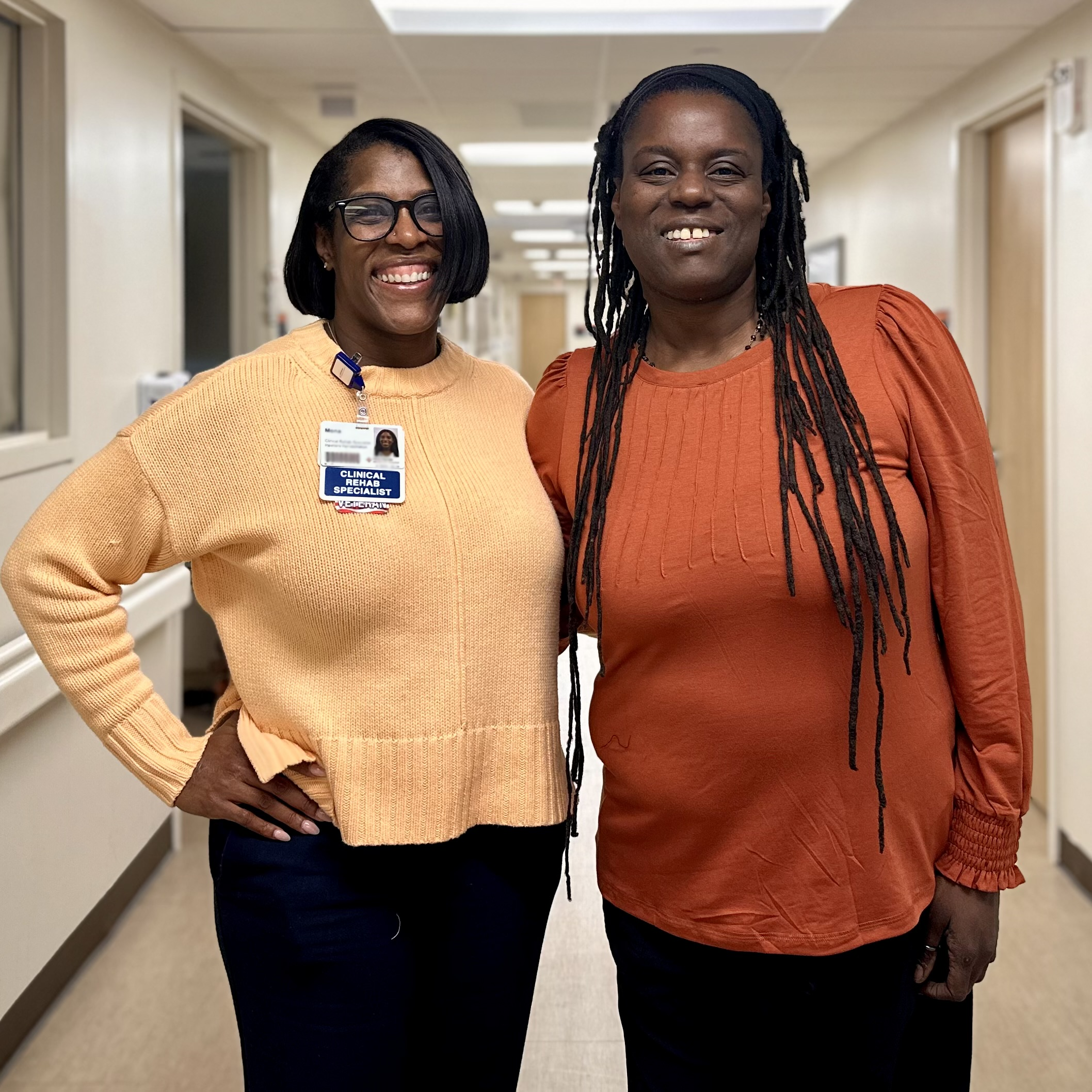 patient with clinical rehab specialist