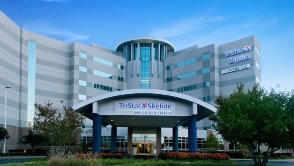 Pictured is the front entrance of TriStar Skyline.  
