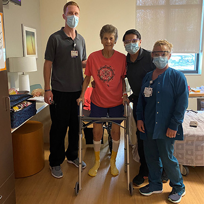 Marie Giannini with Orange Park Hospital staff.