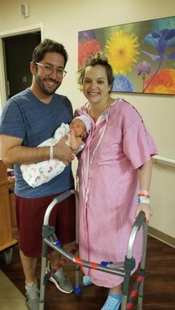 Dr. Carmen Vandal with walker