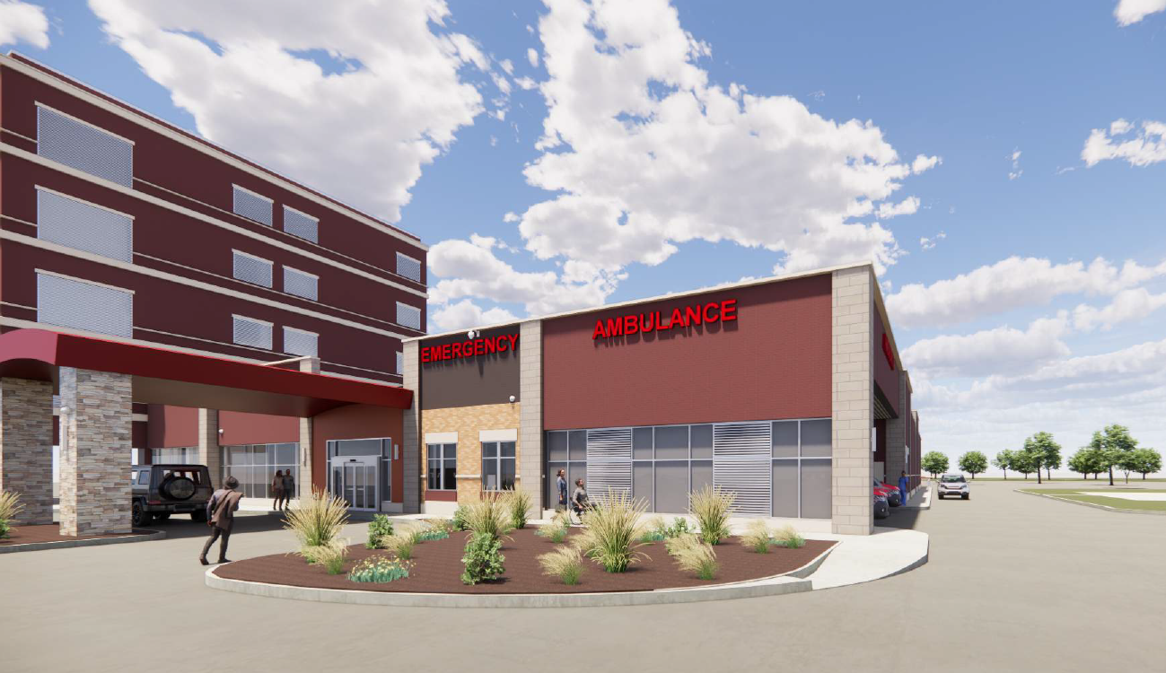 Computer Rendering of new ER lobby at Medical City Alliance.