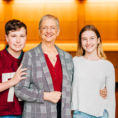 Deb Curfman and her grandchildren