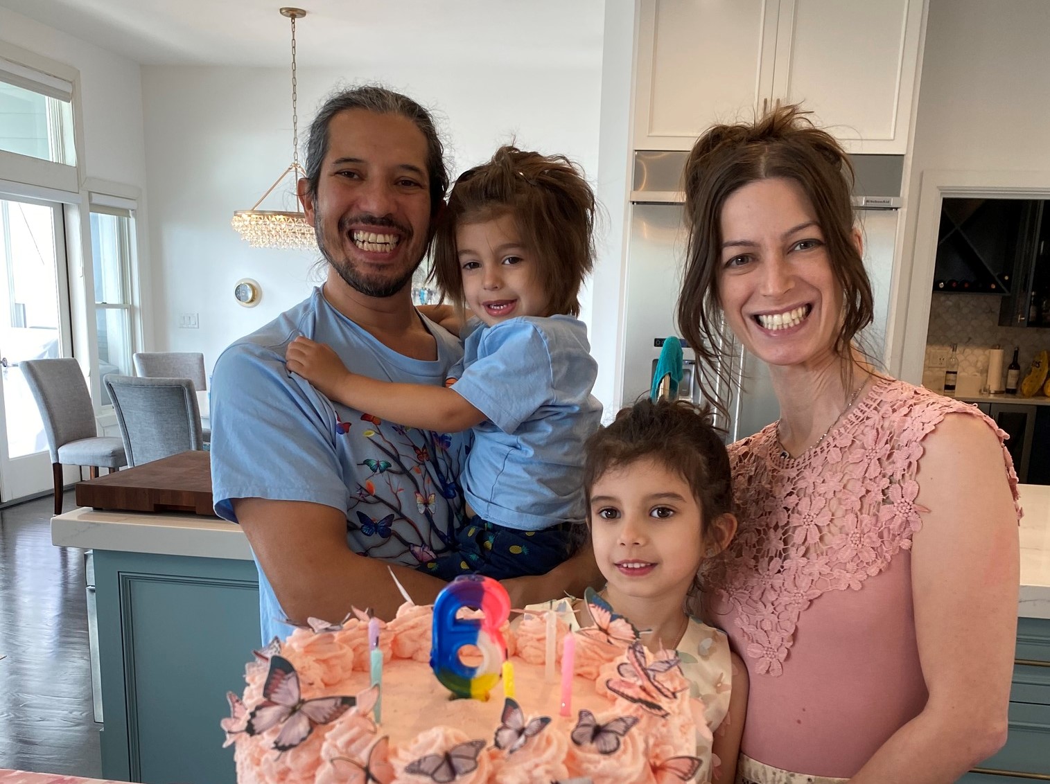 Dr. Lauren Juyia with her husband Dr. Rushad Juyia and children Zara and Zain