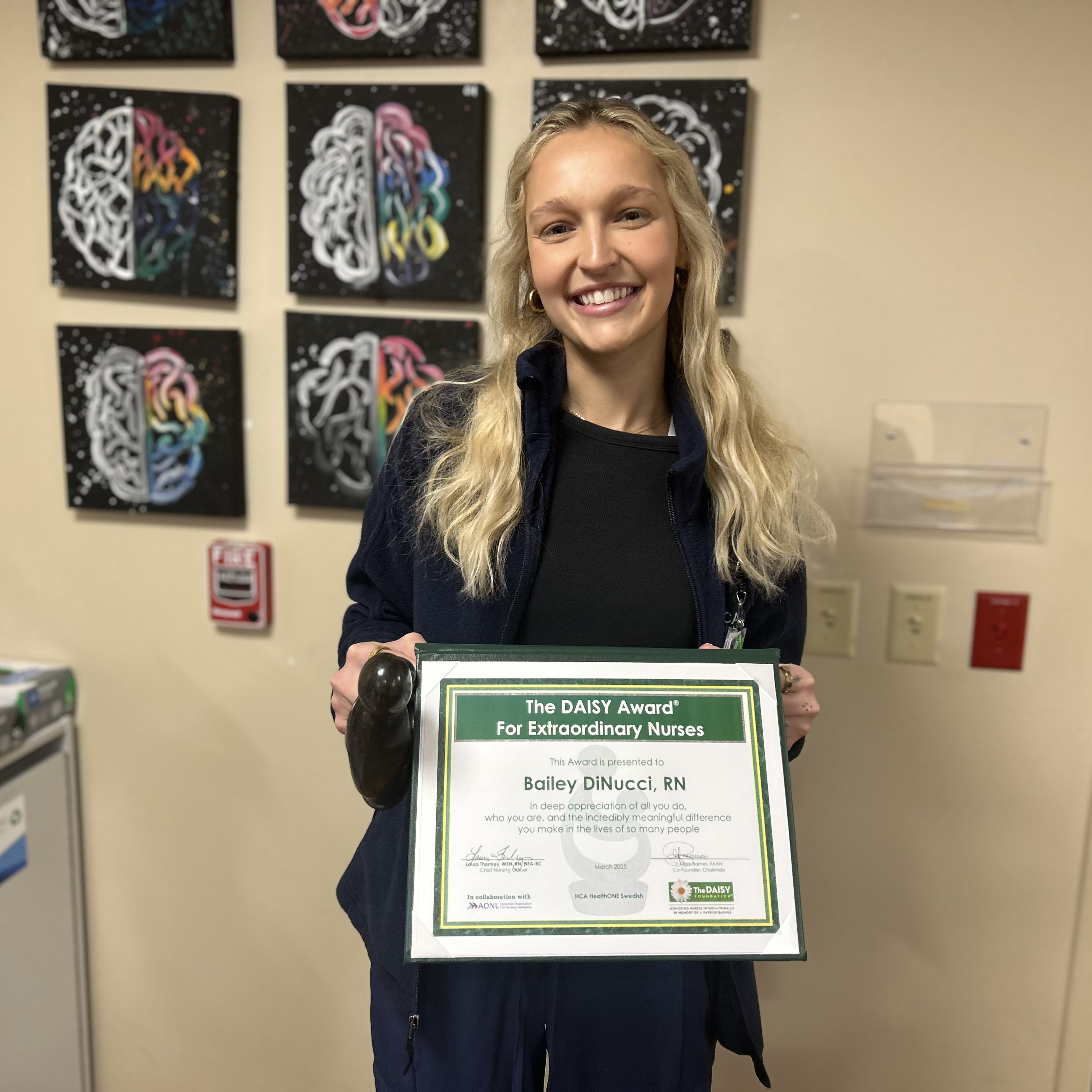Bailey DiNucci with her award.