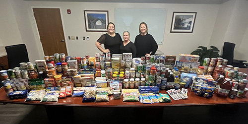 Team Colleton's 500 lbs. of non-perishable items for the blessing box.
