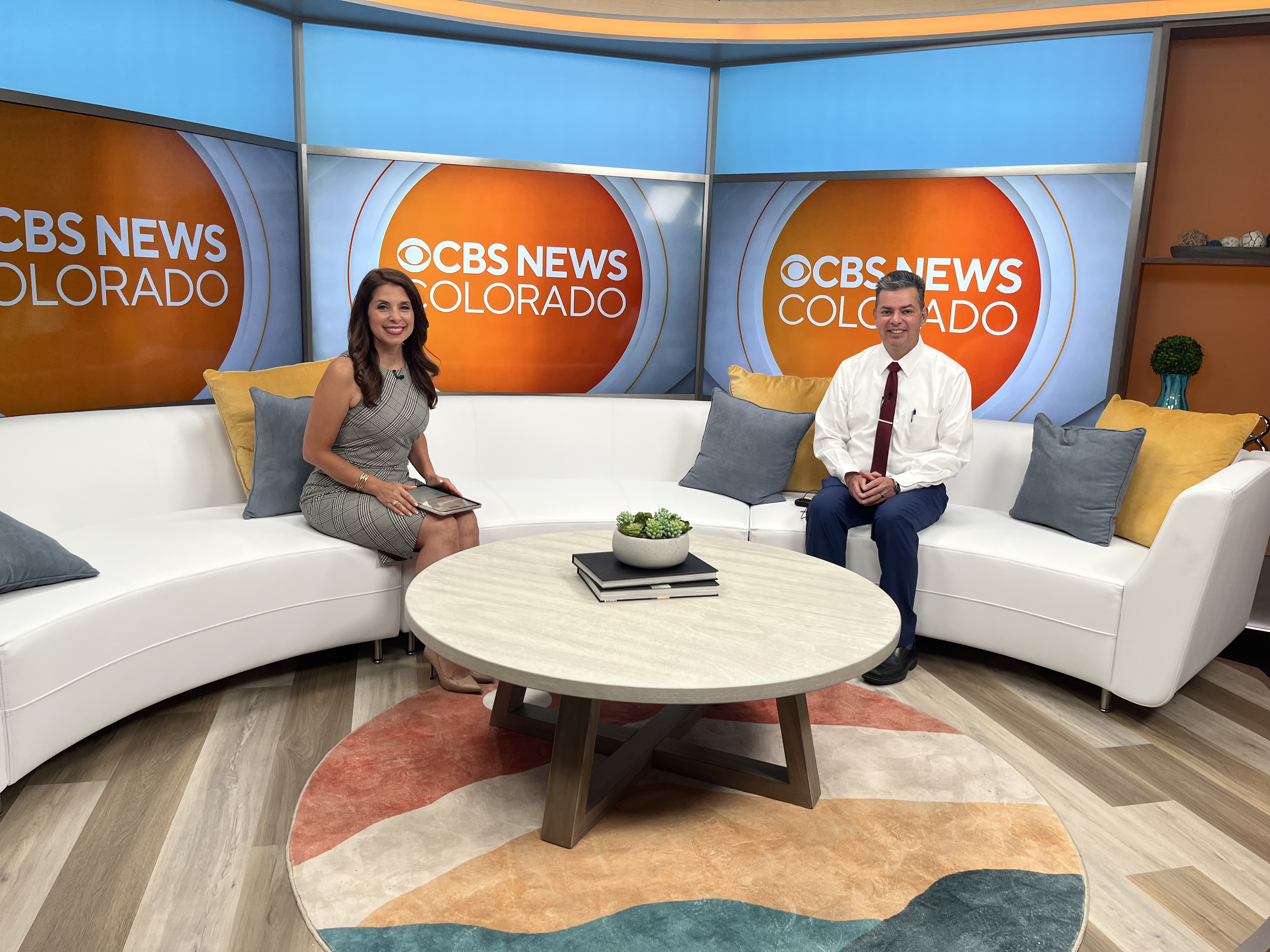 Dr. Mark Montano on the CBS News Colorado set.