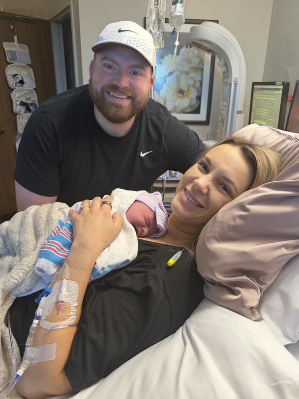 Jordan and her husband, with Tatum