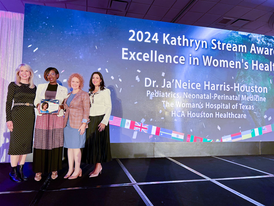 Jeanna Bamburg and Dr.Ja'Neice Harris-Houston being presented with the 2024 Kathryn S. Stream Award.