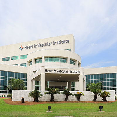 Exterior view of the Heart and Vascular Institute building.