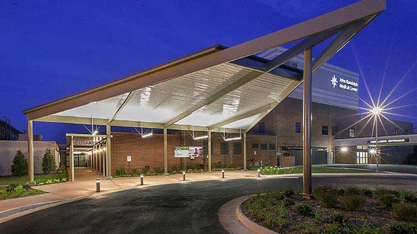 Exterior view of the entrance to TriCities Hospital.