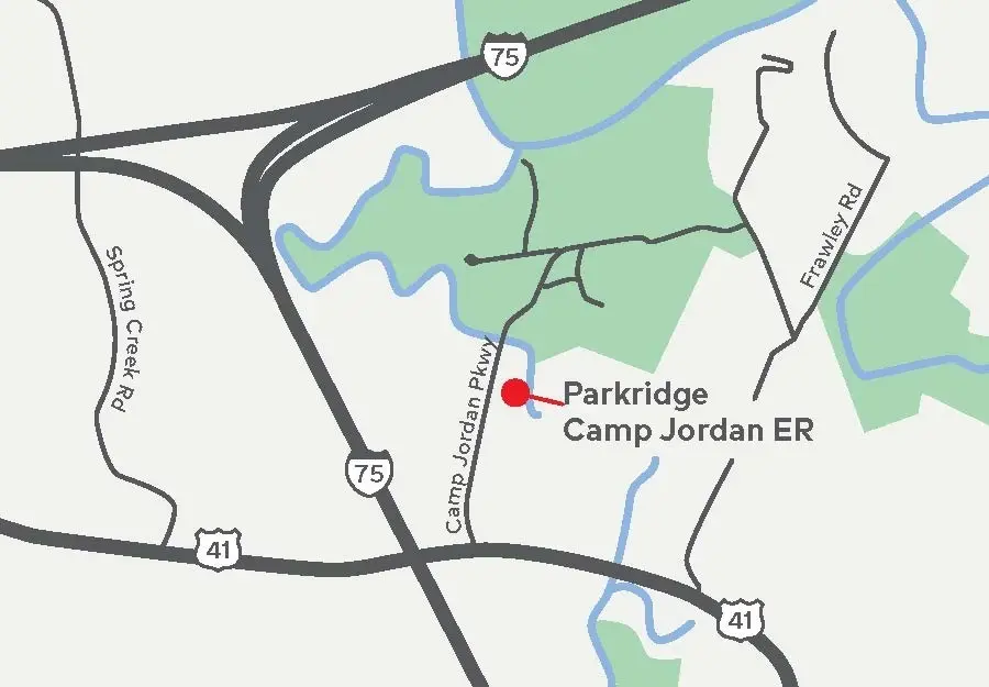 Map of the Parkridge Camp Jordan ER location.