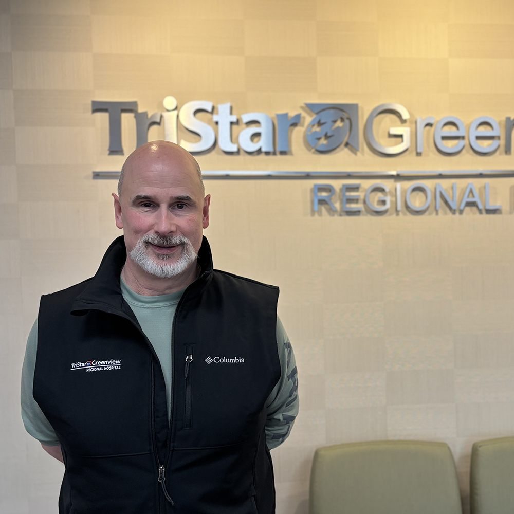 Roy tyler standing in the lobby of Tristar Centennial Medical Center.