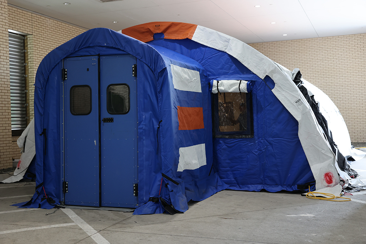 Medical care tent.