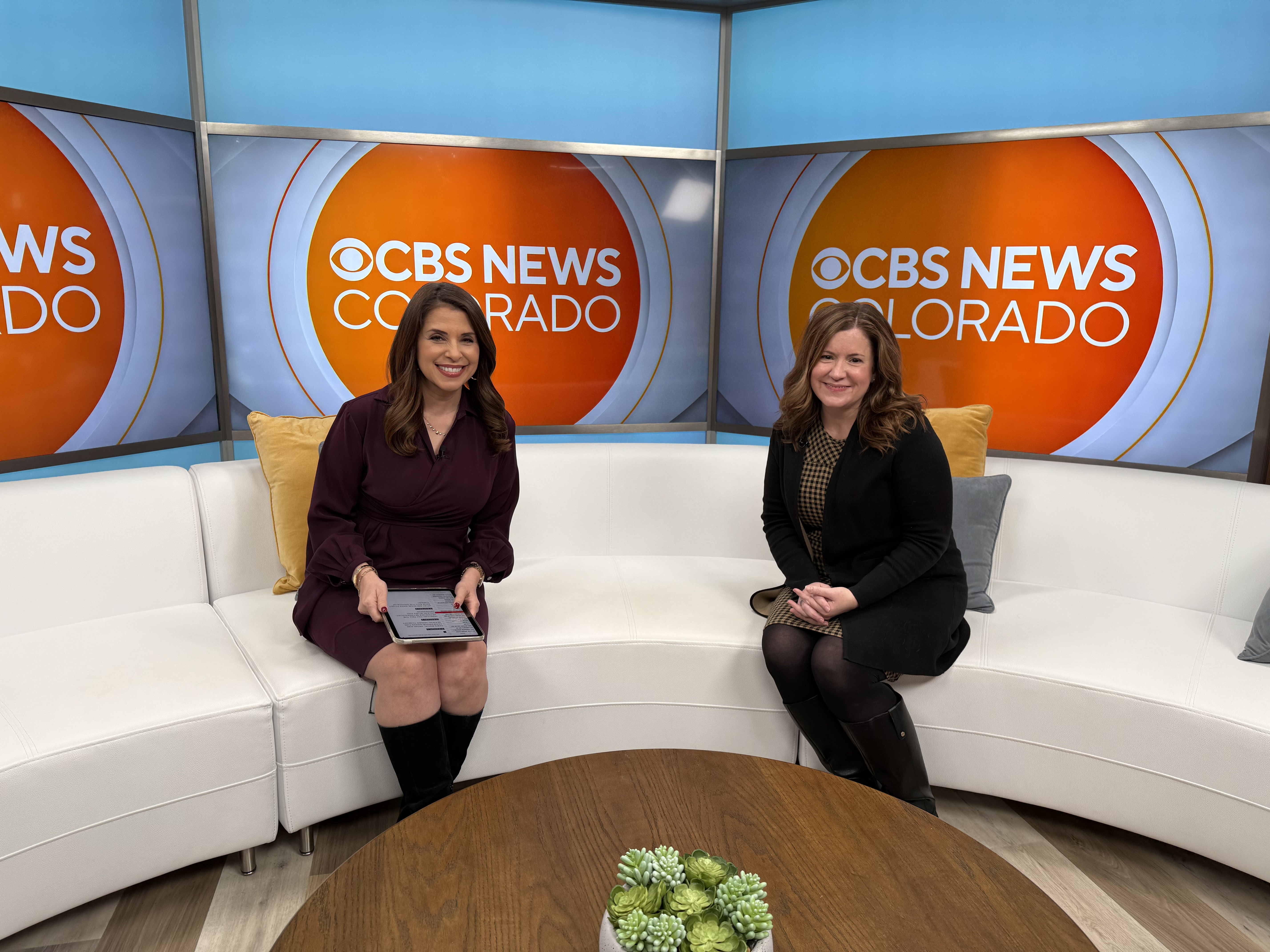Dr. Jennifer Adams, clinical psychologist with HCA HealthONE on the CBS News Colorado set
