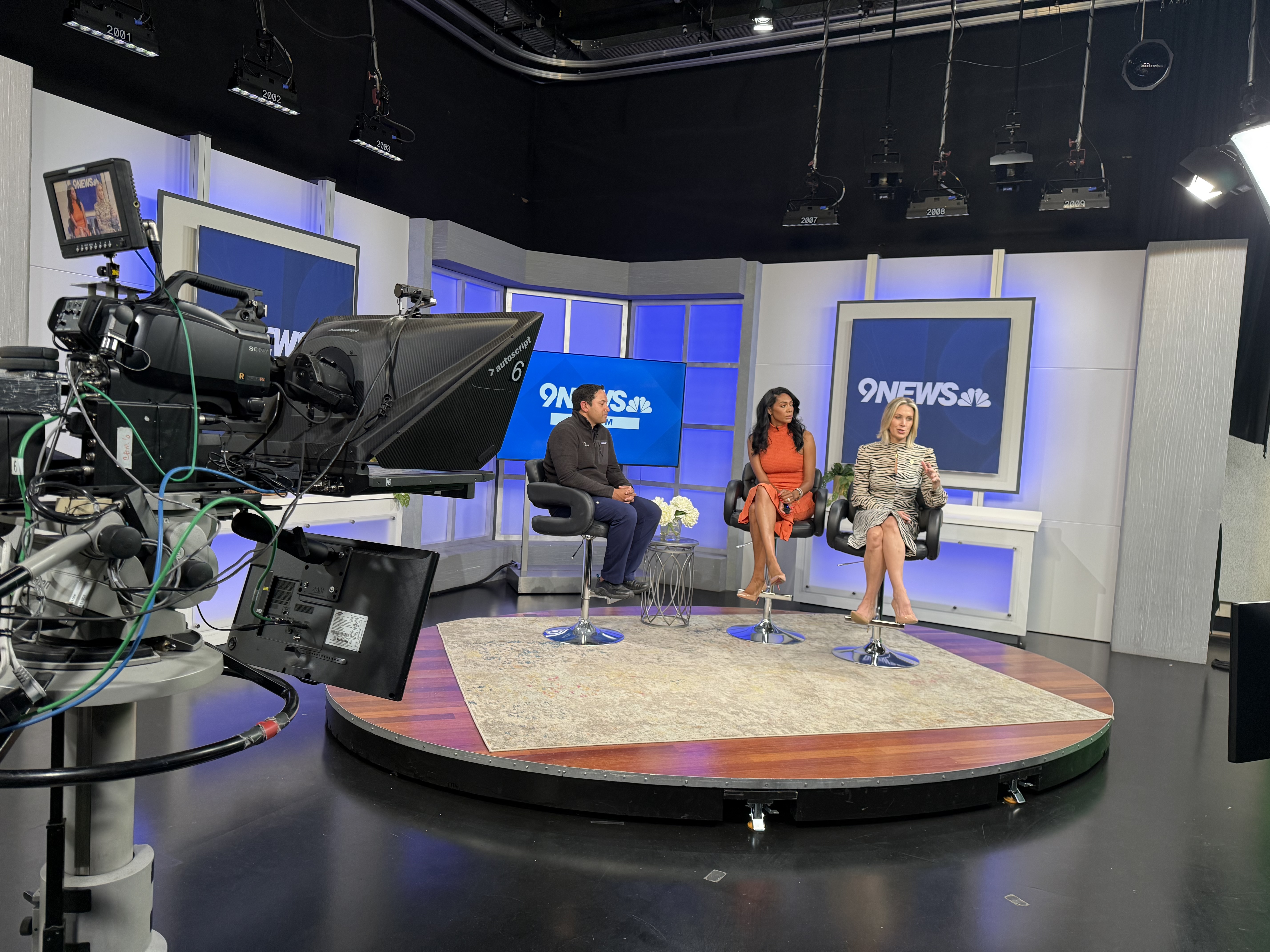 Dr. Pramod Vangeti on the set of 9News