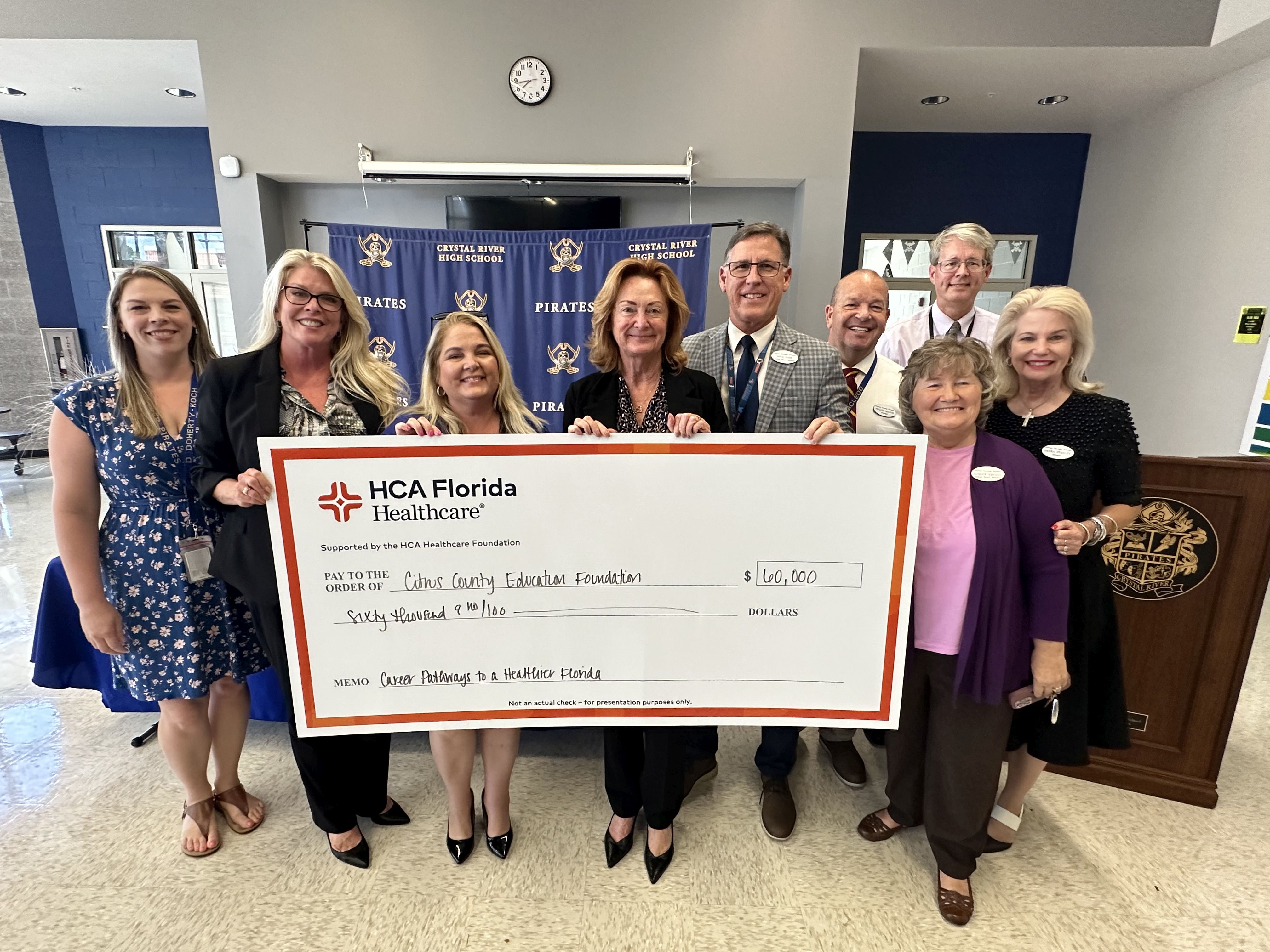 Crystal River High School Academy of Health Careers Receives $60,000 Grant from HCA Healthcare Foundation
